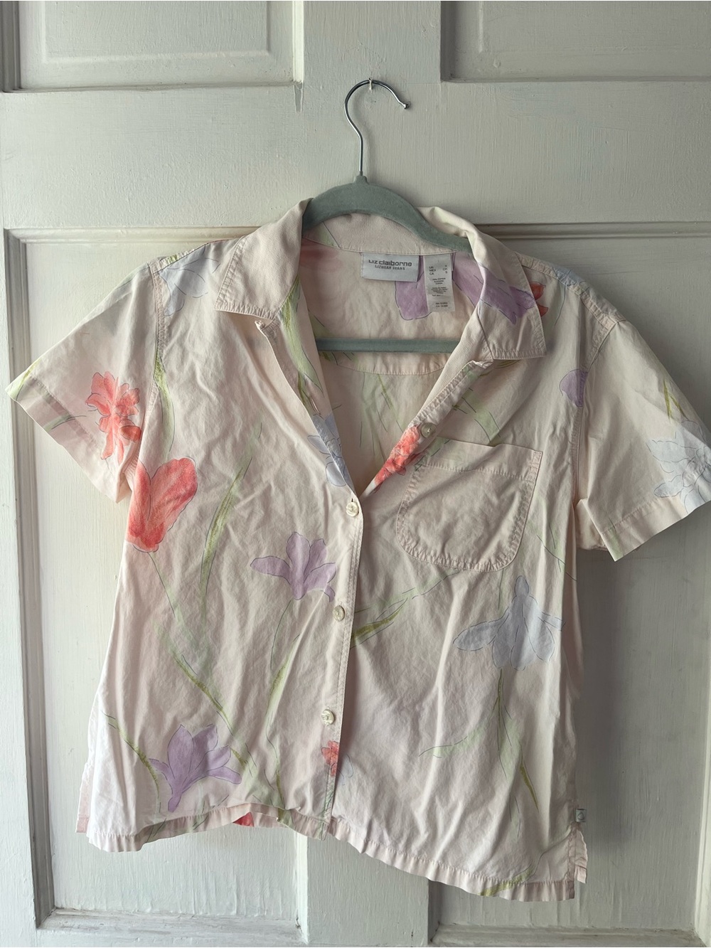 Short-Sleeve Floral Button-Up
